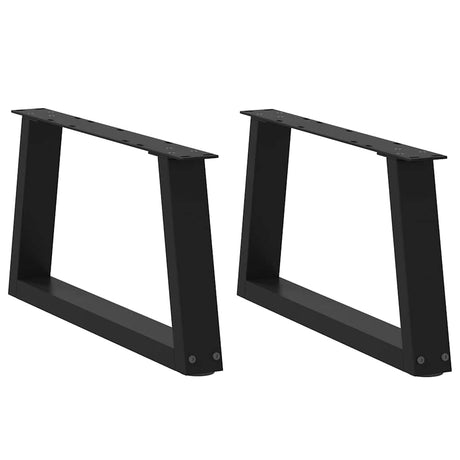 Vidaxl salontafelpoten 2 st v-vormig 50x(30-31,3) cm staal zwart