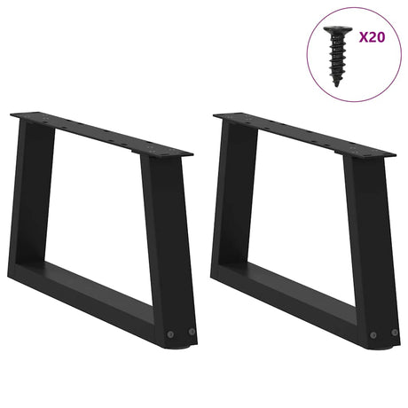 Vidaxl salontafelpoten 2 st v-vormig 50x(30-31,3) cm staal zwart
