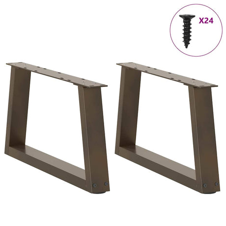 Vidaxl salontafelpoten 2 st v-vormig 60x(30-31,3) cm staal naturel