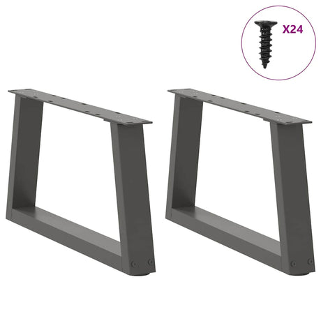 Vidaxl salontafelpoten 2 st v-vormig 70x(30-31,3) cm staal antraciet