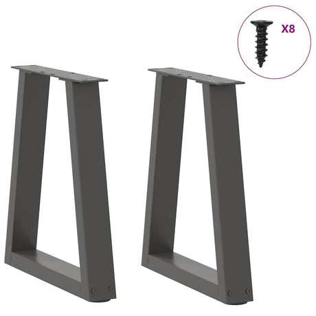 Vidaxl salontafelpoten 2 st v-vormig 28x(42-43,3) cm staal antraciet