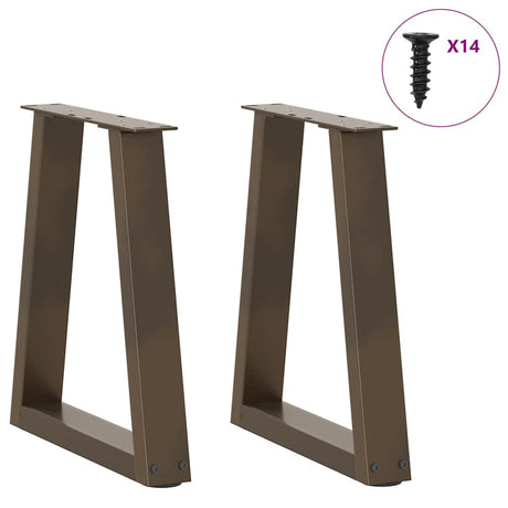Vidaxl salontafelpoten 2 st v-vormig 38x(42-43,3) cm staal naturel