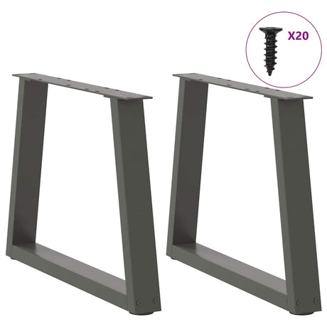 Vidaxl salontafelpoten 2 st v-vormig 50x(42-43,3) cm staal antraciet