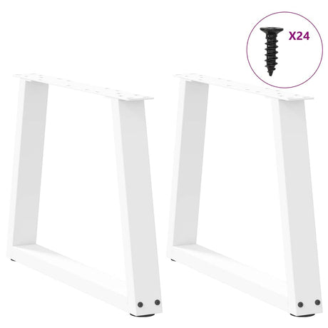 Vidaxl salontafelpoten 2 st v-vormig 60x(42-43,3) cm staal wit