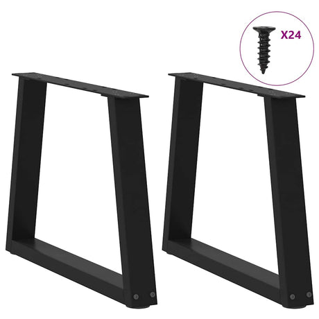 Vidaxl salontafelpoten 2 st v-vormig 70x(42-43,3) cm staal zwart