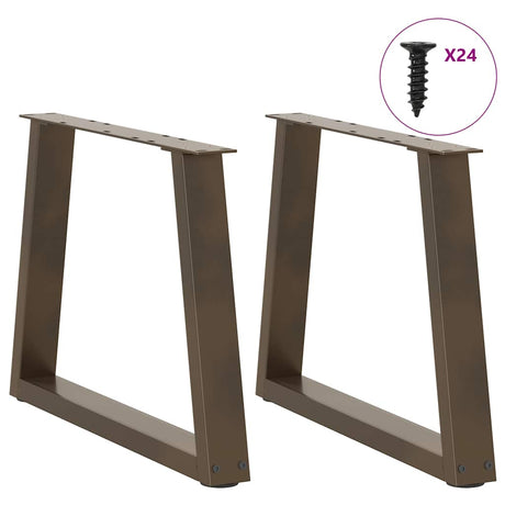 Vidaxl salontafelpoten 2 st v-vormig 70x(42-43,3) cm staal naturel