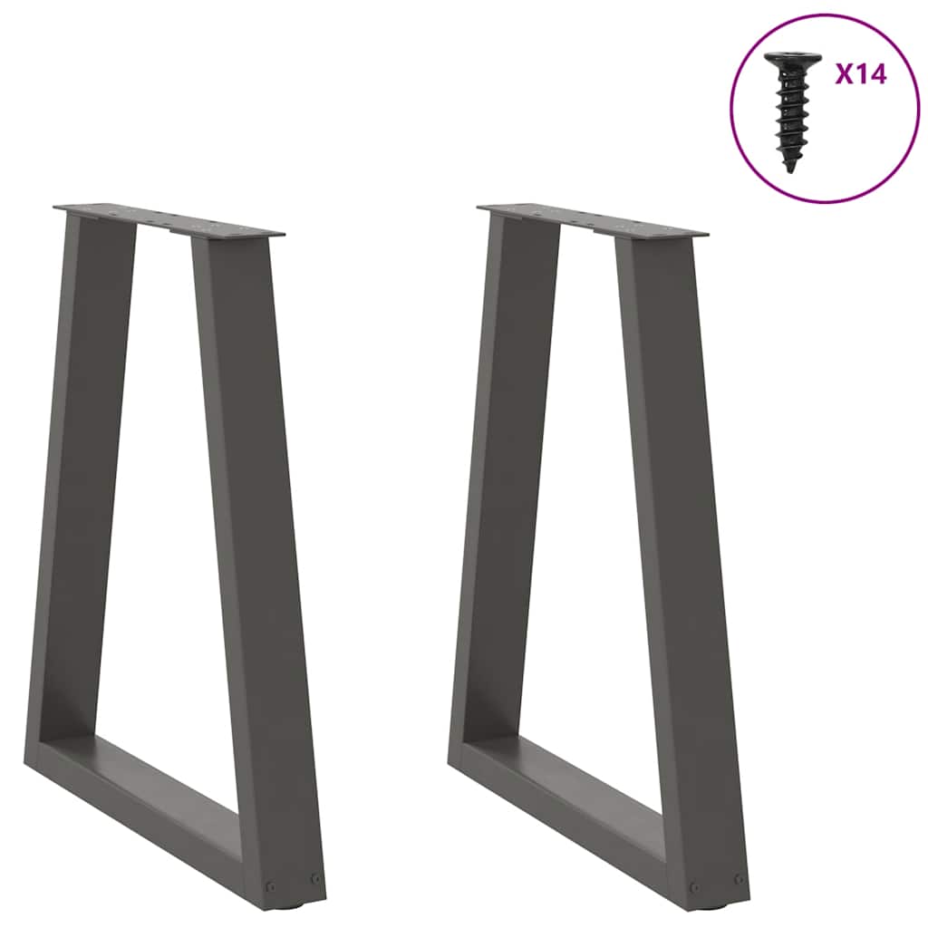 Vidaxl eettafelpoten 2 st v-vormig 50x(72-73,3) cm staal antraciet