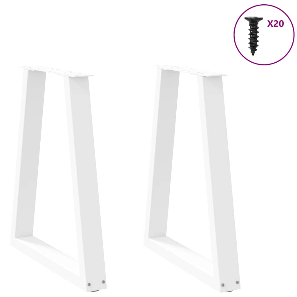 Vidaxl eettafelpoten 2 st v-vormig 60x(72-73,3) cm staal wit
