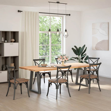 Vidaxl eettafelpoten 2 st v-vormig 60x(72-73,3) cm staal antraciet