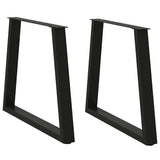 Vidaxl eettafelpoten 2 st v-vormig 70x(72-73,3) cm staal zwart
