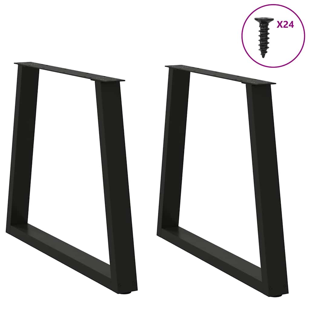 Vidaxl eettafelpoten 2 st v-vormig 70x(72-73,3) cm staal zwart