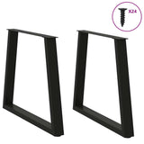 Vidaxl eettafelpoten 2 st v-vormig 70x(72-73,3) cm staal zwart