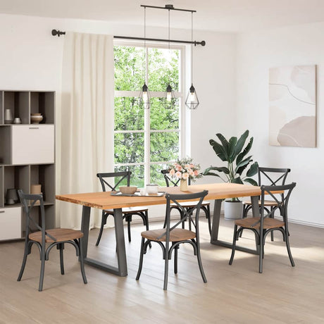 Vidaxl eettafelpoten 2 st v-vormig 70x(72-73,3) cm staal antraciet