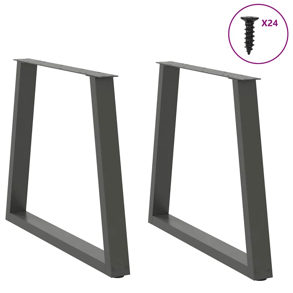 Vidaxl eettafelpoten 2 st v-vormig 70x(72-73,3) cm staal antraciet