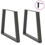 Vidaxl eettafelpoten 2 st v-vormig 70x(72-73,3) cm staal antraciet
