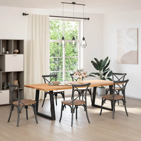Vidaxl eettafelpoten 2 st v-vormig 80x(72-73,3) cm staal zwart