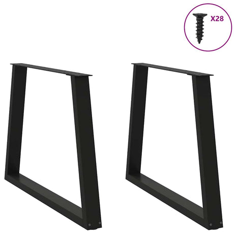 Vidaxl eettafelpoten 2 st v-vormig 100x(72-73,3) cm staal zwart