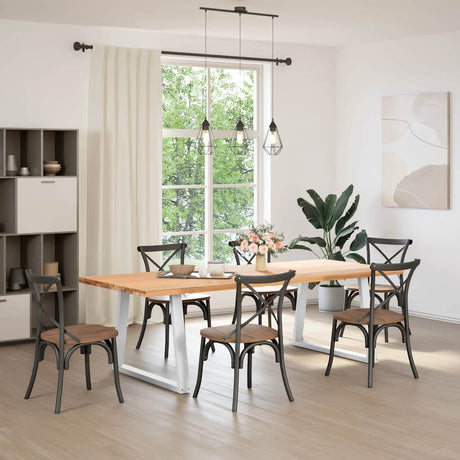 Vidaxl eettafelpoten 2 st v-vormig 100x(72-73,3) cm staal wit