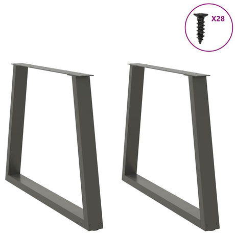 Vidaxl eettafelpoten 2 st v-vormig 100x(72-73,3) cm staal antraciet