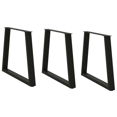 Vidaxl eettafelpoten 3 st v-vormig 70x(72-73,3) cm staal zwart