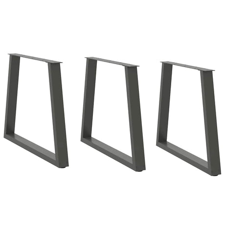 Vidaxl eettafelpoten 3 st v-vormig 70x(72-73,3) cm staal antraciet
