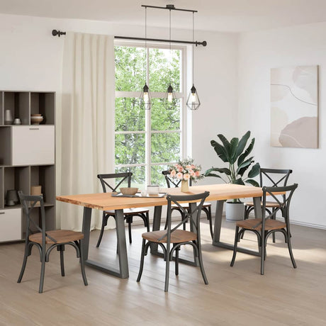 Vidaxl eettafelpoten 3 st v-vormig 70x(72-73,3) cm staal antraciet