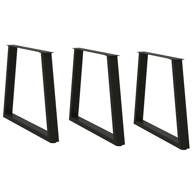 Vidaxl eettafelpoten 3 st v-vormig 80x(72-73,3) cm staal zwart
