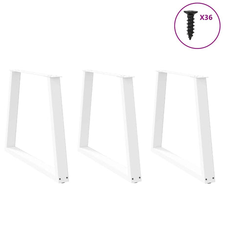Vidaxl eettafelpoten 3 st v-vormig 80x(72-73,3) cm staal wit