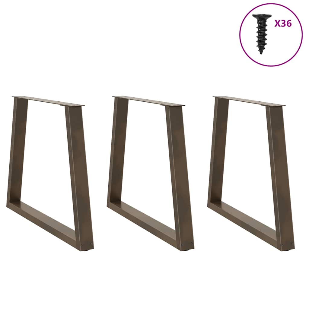 Vidaxl eettafelpoten 3 st v-vormig 80x(72-73,3) cm staal naturel