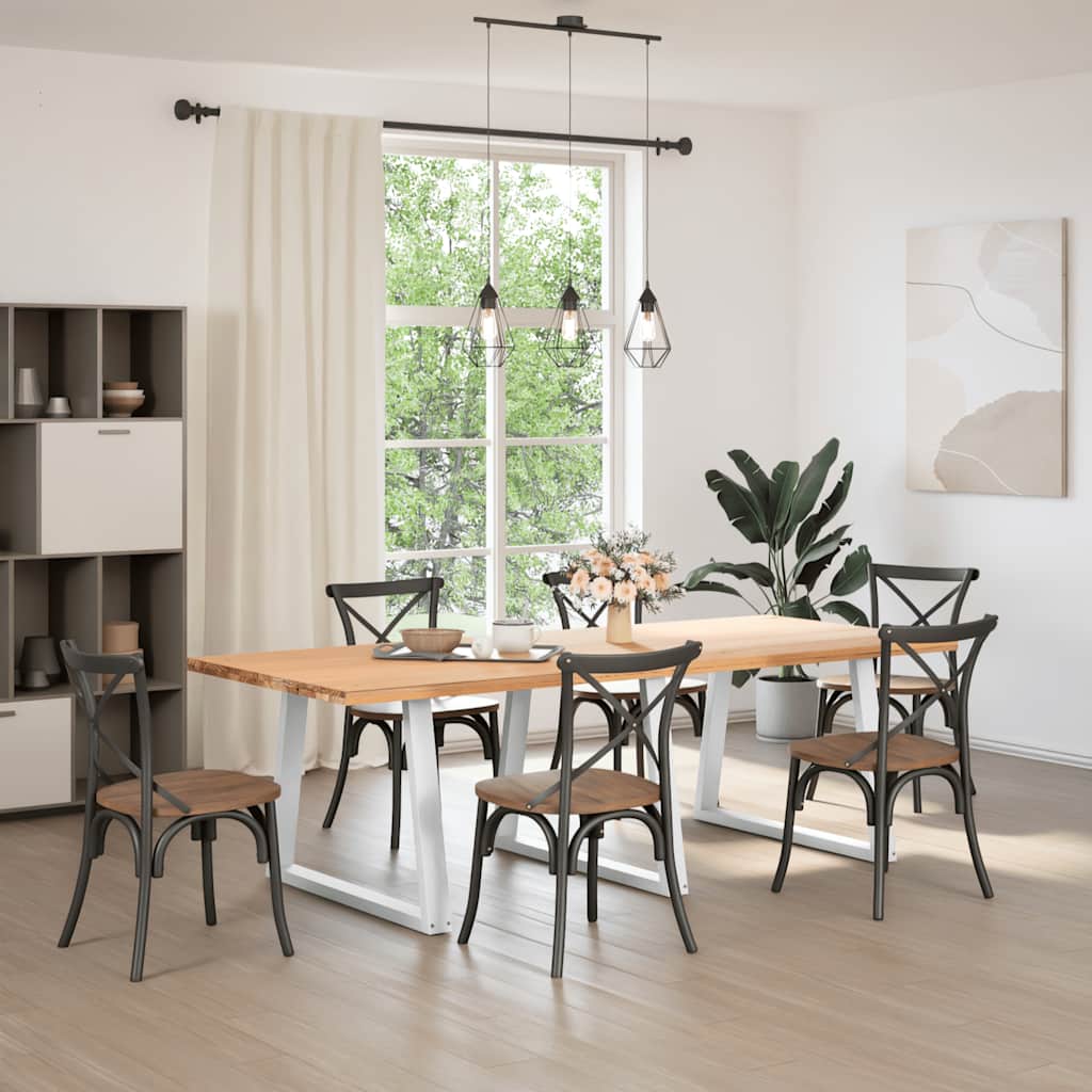 Vidaxl eettafelpoten 3 st v-vormig 90x(72-73,3) cm staal wit