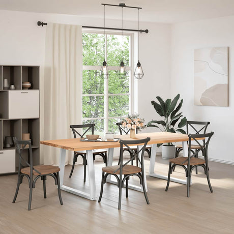 Vidaxl eettafelpoten 3 st v-vormig 90x(72-73,3) cm staal wit