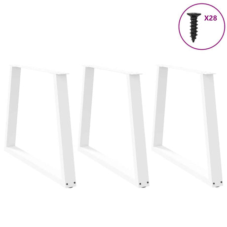 Vidaxl eettafelpoten 3 st v-vormig 90x(72-73,3) cm staal wit