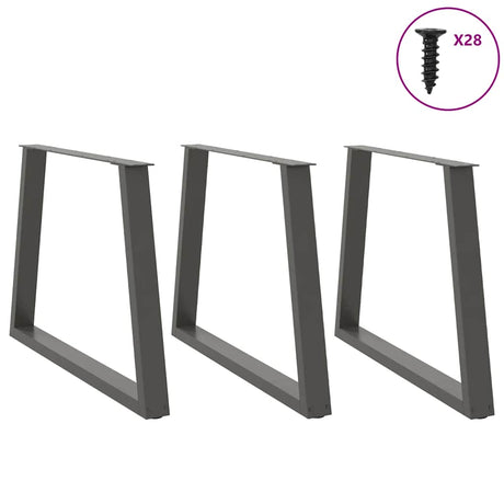 Vidaxl eettafelpoten 3 st v-vormig 90x(72-73,3) cm staal antraciet