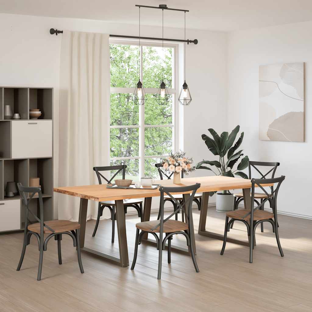 Vidaxl eettafelpoten 3 st v-vormig 90x(72-73,3) cm staal naturel
