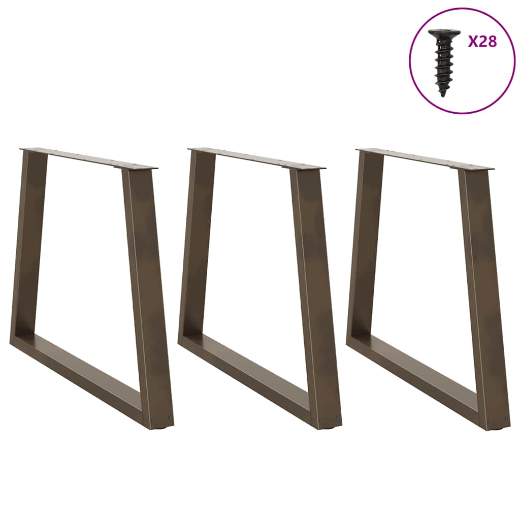Vidaxl eettafelpoten 3 st v-vormig 90x(72-73,3) cm staal naturel