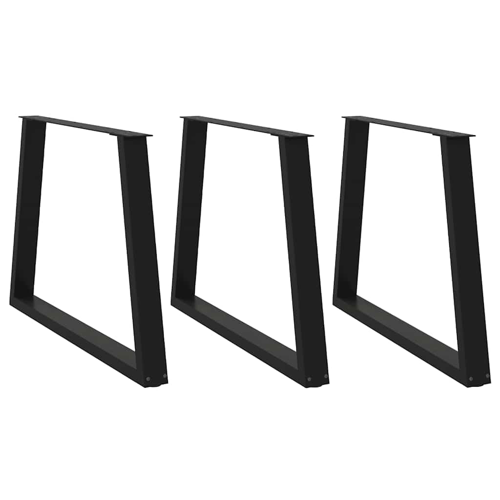 Vidaxl eettafelpoten 3 st v-vormig 100x(72-73,3) cm staal zwart