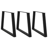 Vidaxl eettafelpoten 3 st v-vormig 100x(72-73,3) cm staal zwart