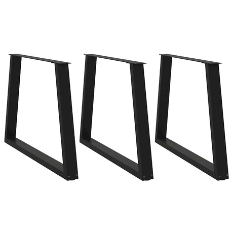 Vidaxl eettafelpoten 3 st v-vormig 100x(72-73,3) cm staal zwart