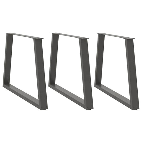 Vidaxl eettafelpoten 3 st v-vormig 100x(72-73,3) cm staal antraciet