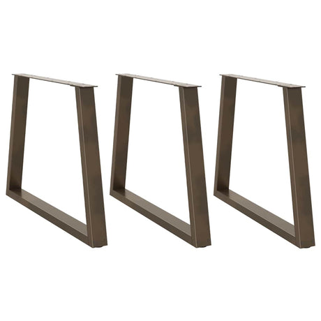 Vidaxl eettafelpoten 3 st v-vormig 100x(72-73,3) cm staal naturel