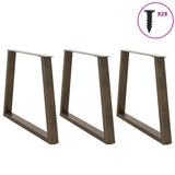 Vidaxl eettafelpoten 3 st v-vormig 100x(72-73,3) cm staal naturel