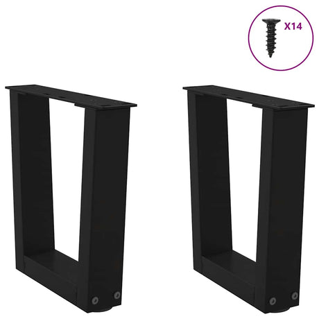 Vidaxl salontafelpoten 2 st v-vormig 30x(30-31,3) cm staal zwart