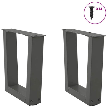 Vidaxl salontafelpoten 2 st v-vormig 30x(30-31,3) cm staal antraciet