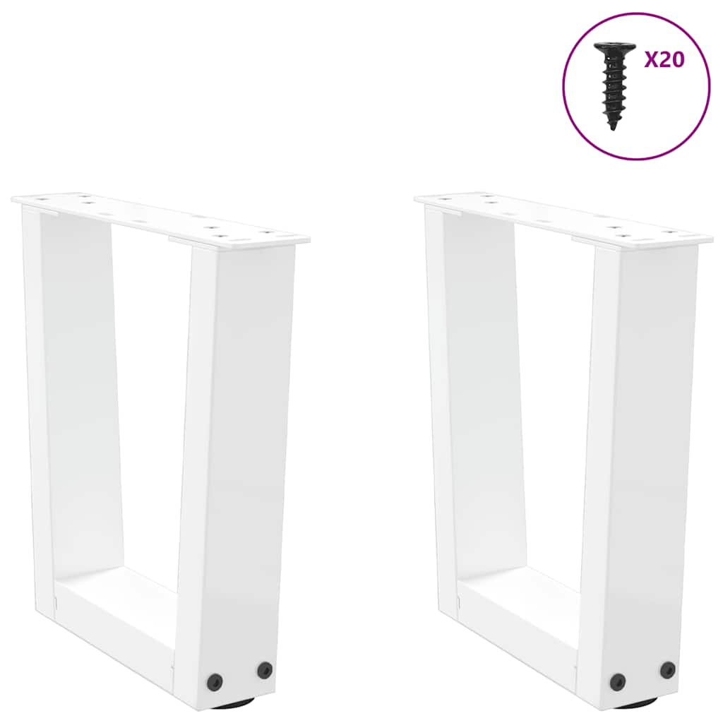 Vidaxl salontafelpoten 2 st v-vormig 40x(30-31,3) cm staal wit