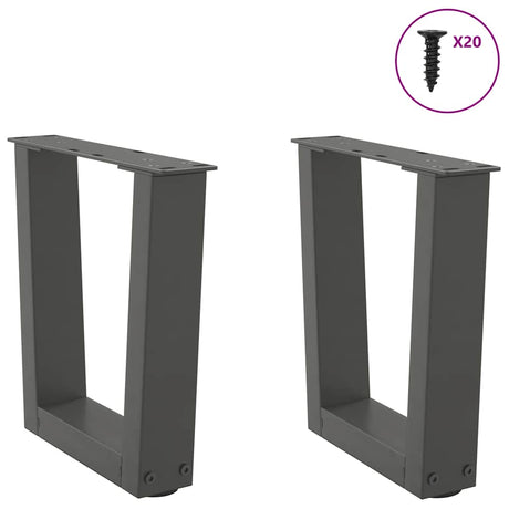 Vidaxl salontafelpoten 2 st v-vormig 40x(30-31,3) cm staal antraciet