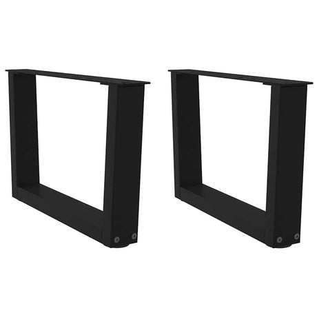 Vidaxl salontafelpoten 2 st v-vormig 50x(30-31,3) cm staal zwart