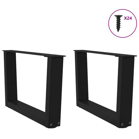 Vidaxl salontafelpoten 2 st v-vormig 50x(30-31,3) cm staal zwart