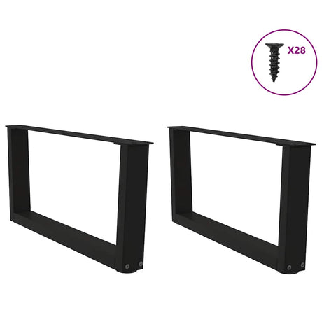 Vidaxl salontafelpoten 2 st v-vormig 70x(30-31,3) cm staal zwart