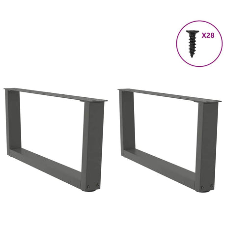 Vidaxl salontafelpoten 2 st v-vormig 70x(30-31,3) cm staal antraciet