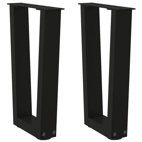 Vidaxl salontafelpoten 2 st v-vormig 28x(42-43,3) cm staal zwart